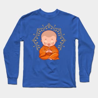 Cute Buddha Lotus Flower Mandala Yoga Lover Buddhist Gift Long Sleeve T-Shirt